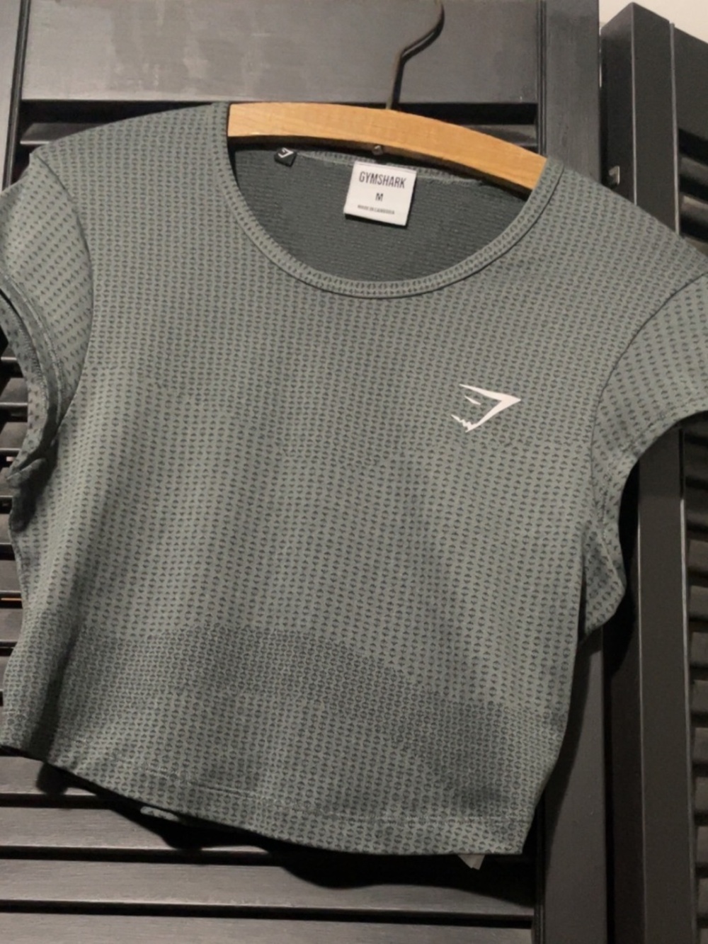 Gymshark Vital Seamless Grey Marl Crop Top Women’s Medium Athletic Workout Tee